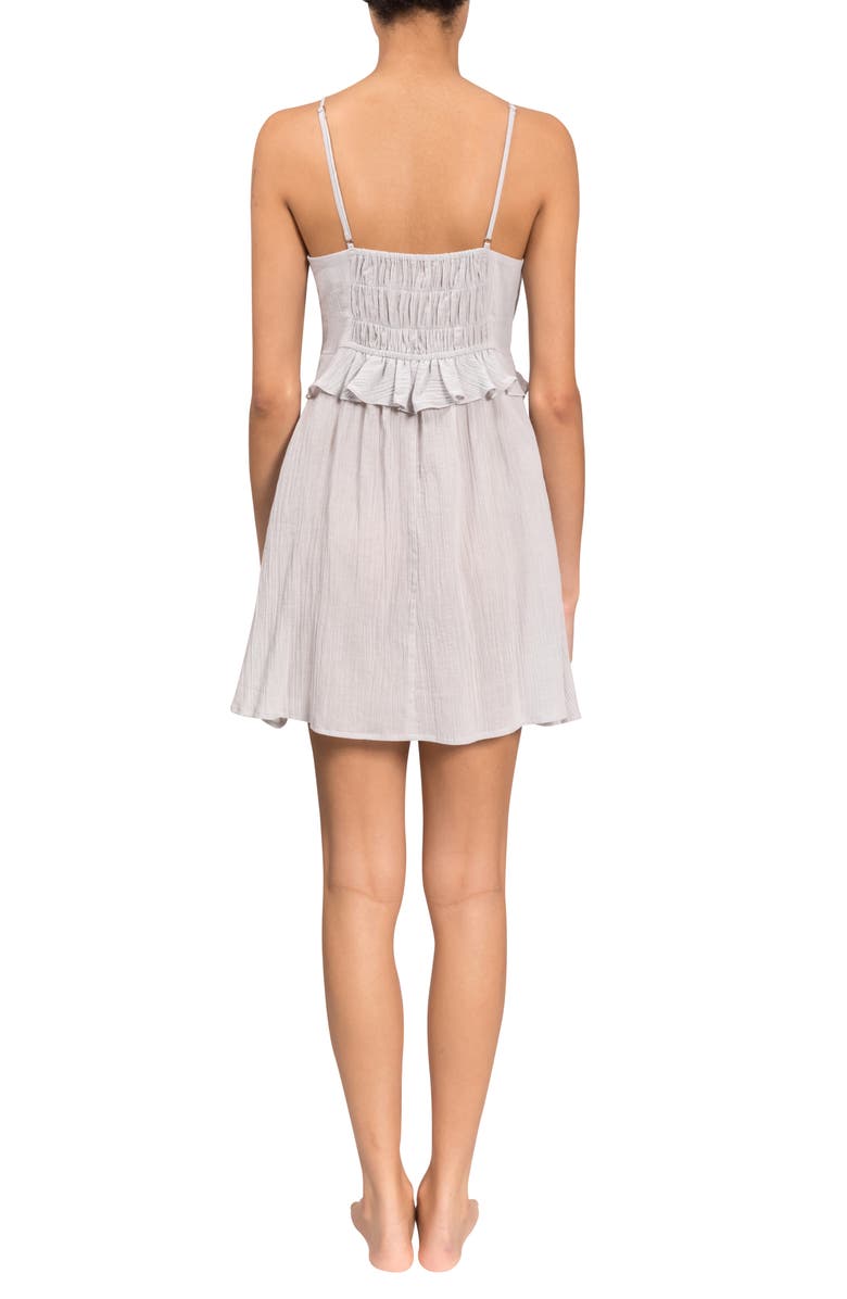 Everyday Ritual Isabelle Tie-Front Cotton Chemise, Alternate, color, Mist