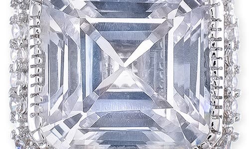 Cz By Kenneth Jay Lane Princess Cut Cubic Zirconia Pave Trim Stud Earrings