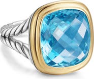 David Yurman Albion® Ring in Sterling Silver with 18K Yellow Gold & Blue Topaz, 15mm