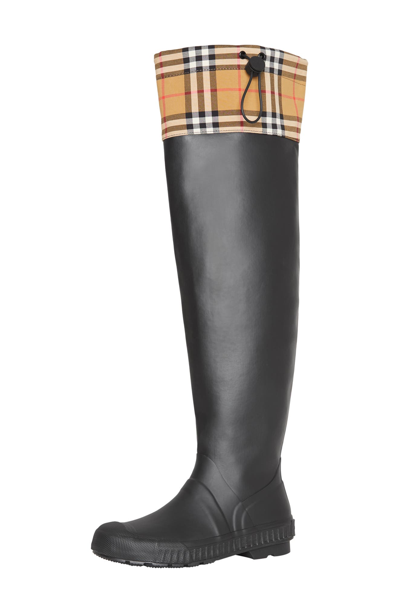 Burberry Freddie Tall Waterproof Rain Boot, Alternate, color, 