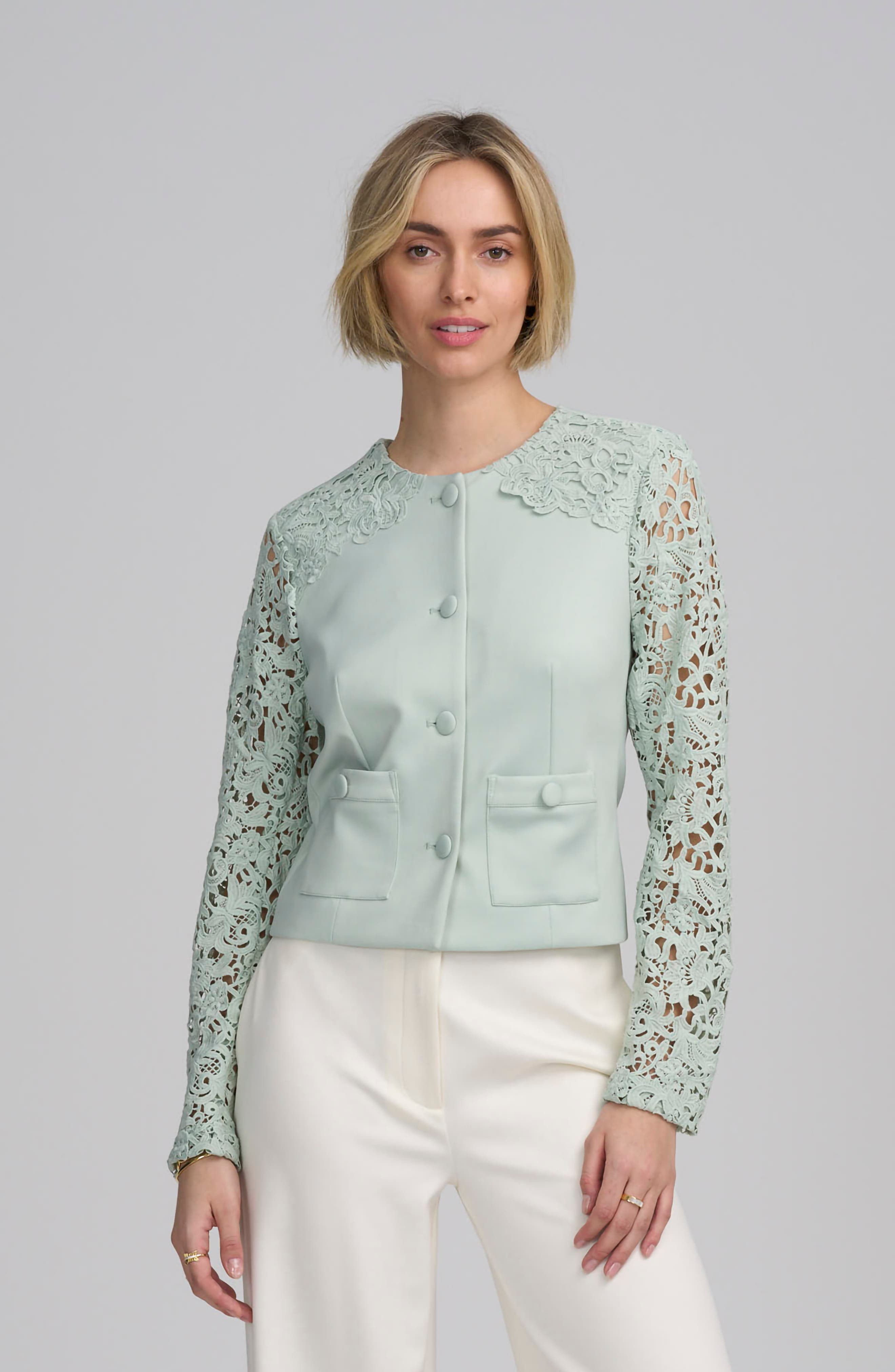 Lace Satin Jacket - image 5