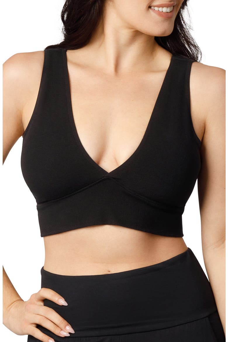 Sublime Maternity & Nursing Plunge Bra- Fits 30B-46B, Main, color, BLACK