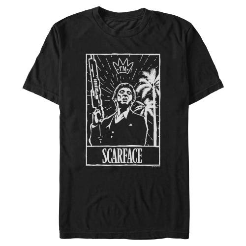 Scarface Tarot Card  Graphic T-shirt In Black