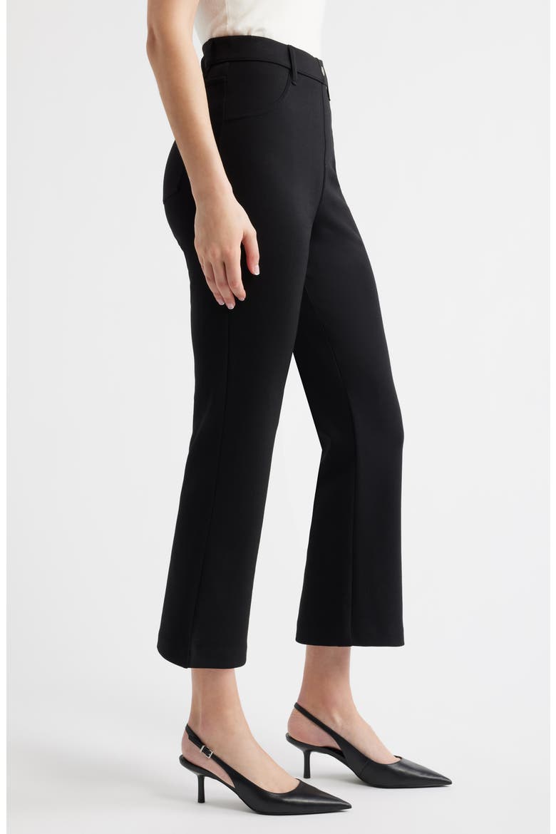 Double Soft Jersey Pull-On Kick Flare Pants, Alternate, color, BLACK
