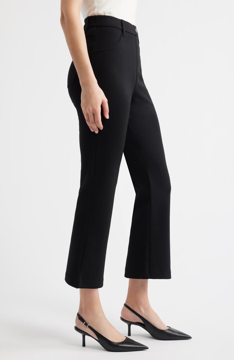 Hue Double Soft Jersey Pull-On Kick Flare Pants, Alternate, color, Black