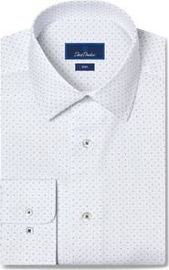 David Donahue Slim Fit Micro Neat Stretch Dress Shirt