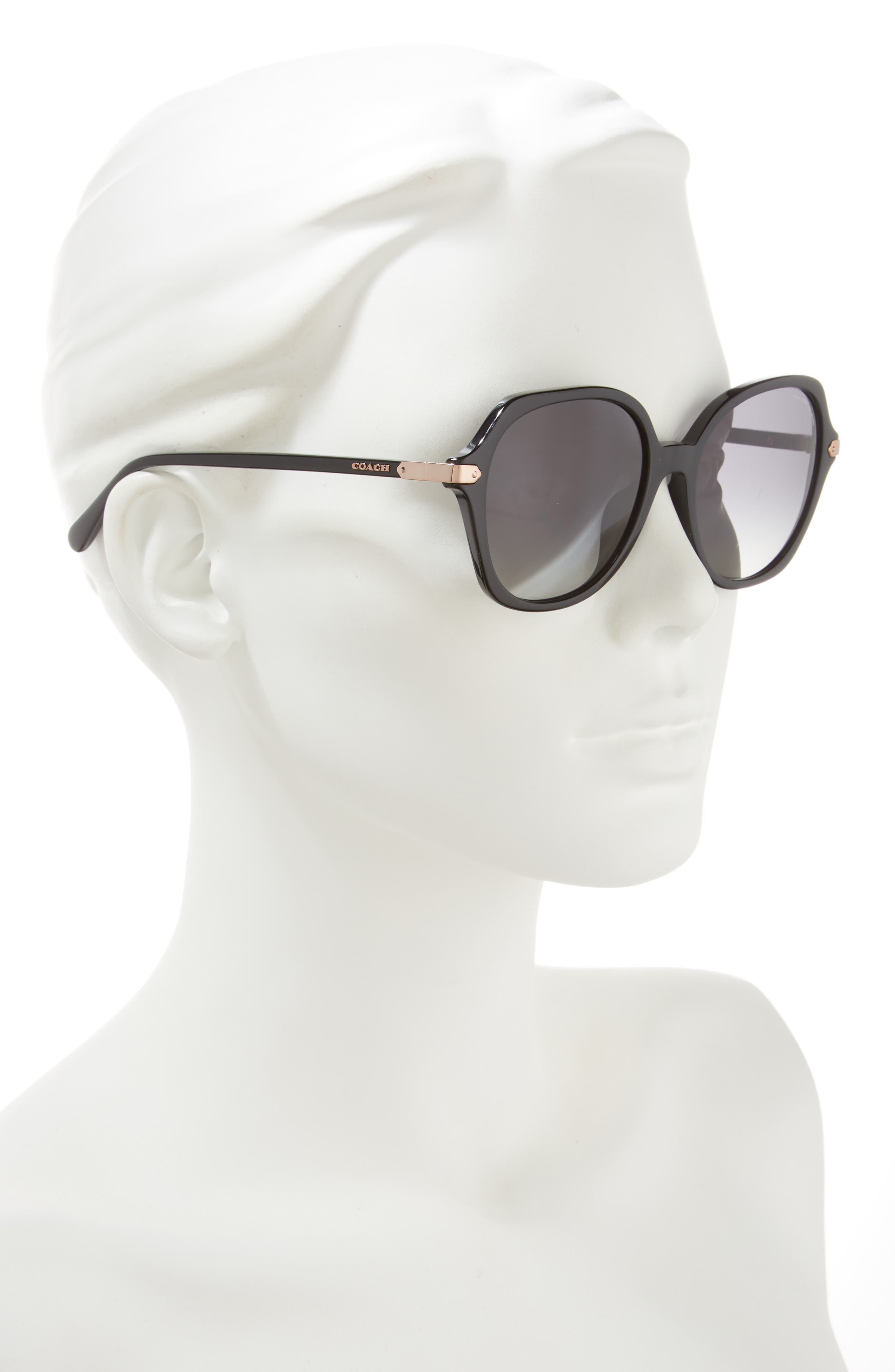 COACH 55mm Polarized Oversize Round Sunglasses (Women) | Nordstromrack