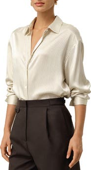 Lilysilk LILYSILK Women's Silk Charmeuse Pinstripe Shirt