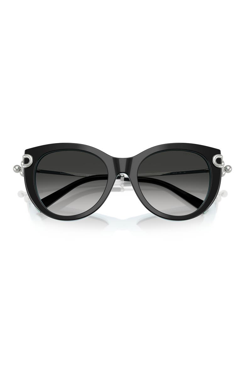 53mm Gradient Butterfly Sunglasses, Alternate, color, BLACK ON TIFFANY BLUE / GREY