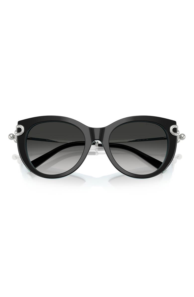 Tiffany & Co. 53mm Gradient Butterfly Sunglasses, Alternate, color, Black On Tiffany Blue / Grey