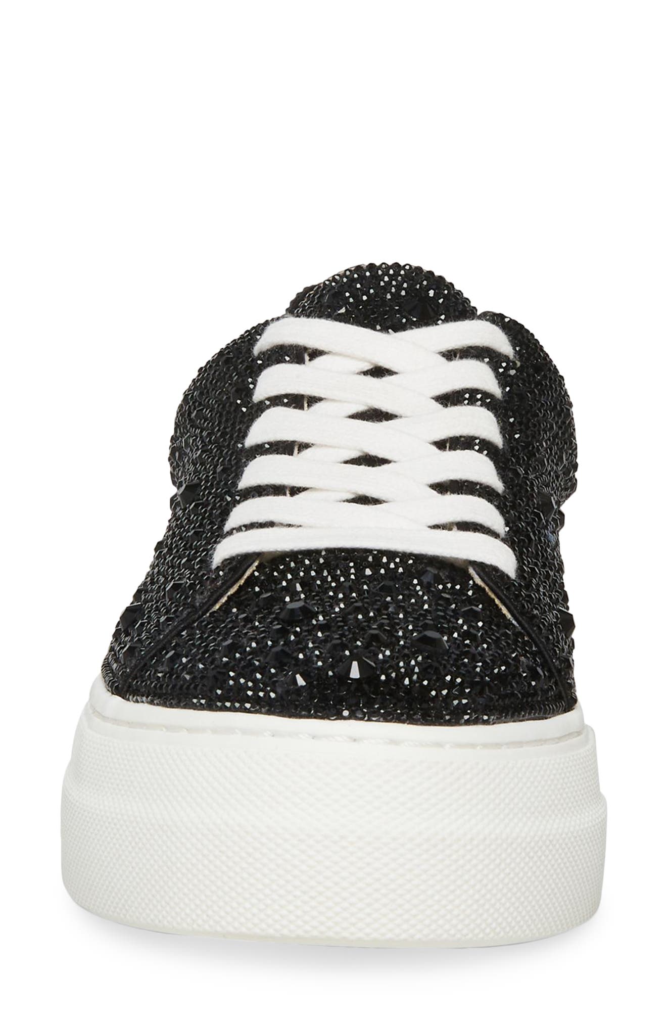 Betsey Johnson Sidny Crystal Pavé Platform Sneaker, Alternate, color, Black