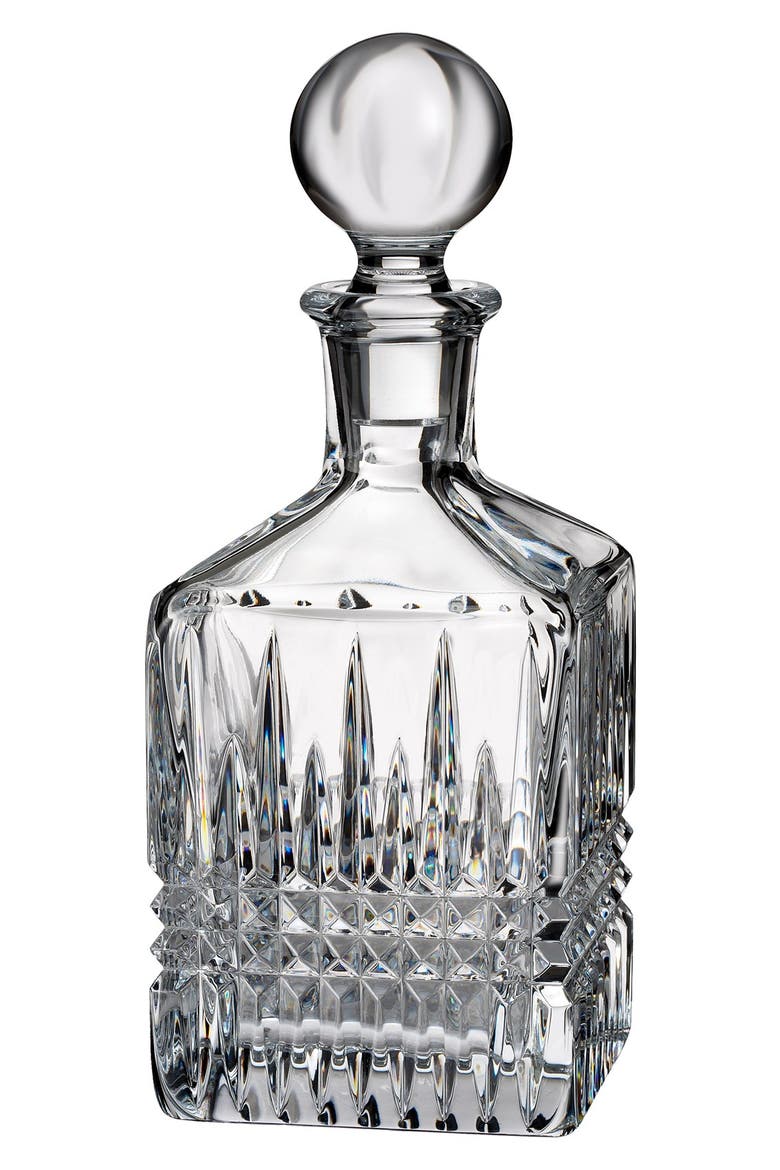 'Lismore Diamond' Lead Crystal Decanter, Main, color, CLEAR