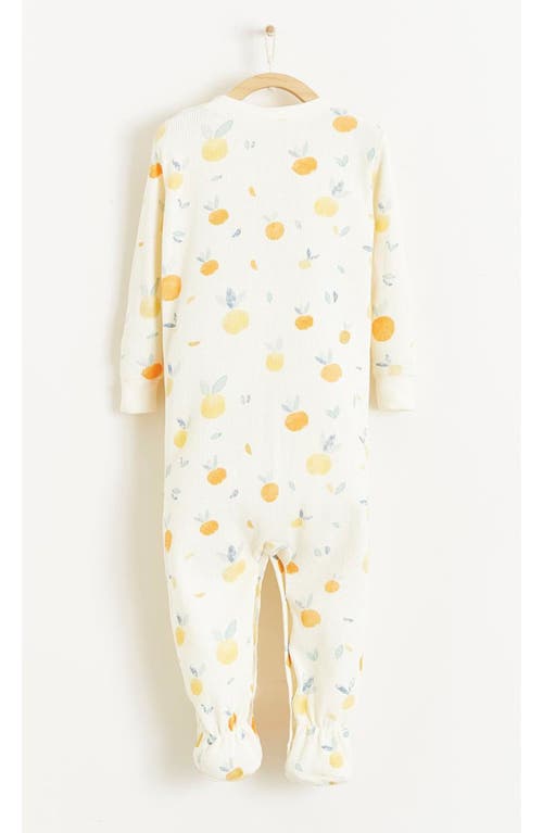 Shop Babycottons Nature Waffle Snug Footie Pajamas In Off White