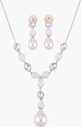 Modenaire Pearl Drop Necklace and Earrings Set