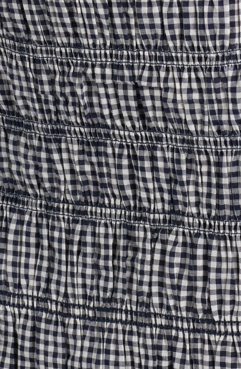 DÔEN Rosine Smocked Gingham Dress, Alternate, color, Navy La Maddalena Gingham