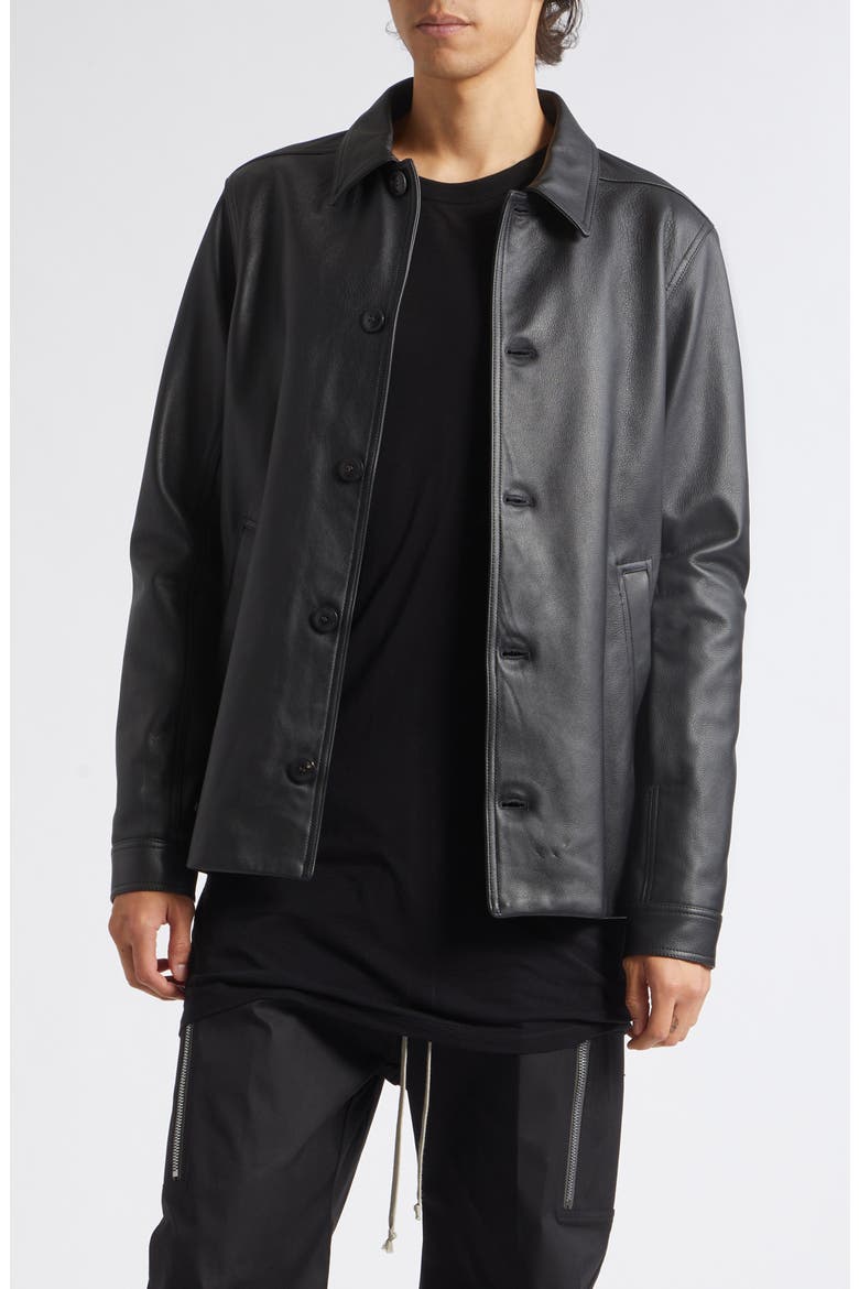 Brad Leather Jacket, Main, color, BLACK