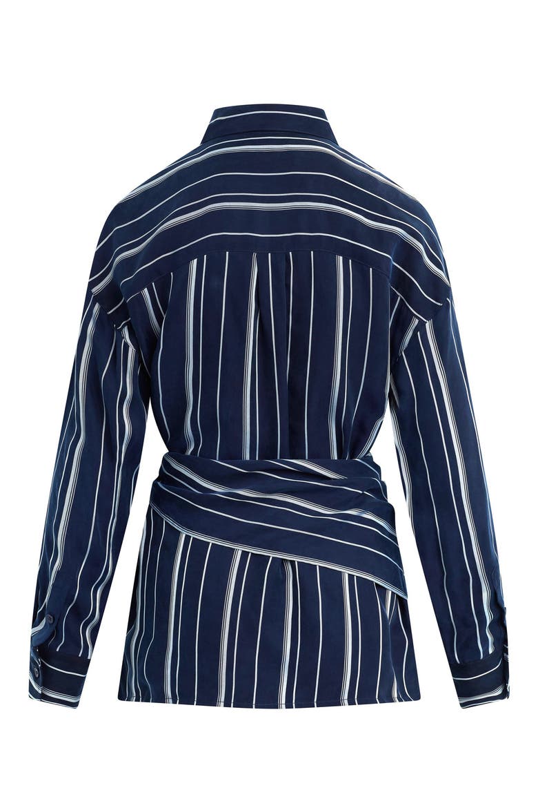 The Positano Striped Shirt, Alternate, color, MIDNIGHT GREY STRI