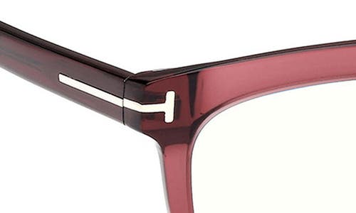 Tom Ford 54mm Butterfly Blue Light Blocking Optical Glasses In Transparent Wine/blue Block