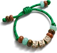 BaubleBar Block Letter Semi-Precious Bead Cord Bracelet