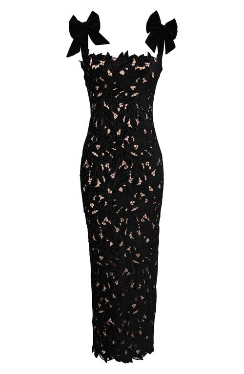 HOUSE OF CB HOUSE OF CB TIFF VELVET LACE BODY-CON GOWN