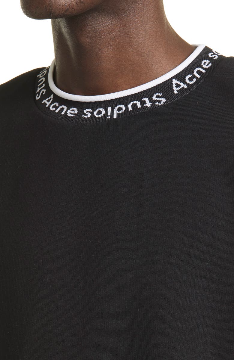 Acne Studios Men's Fulton Logo Rib Crewneck Sweatshirt, Alternate, color, 