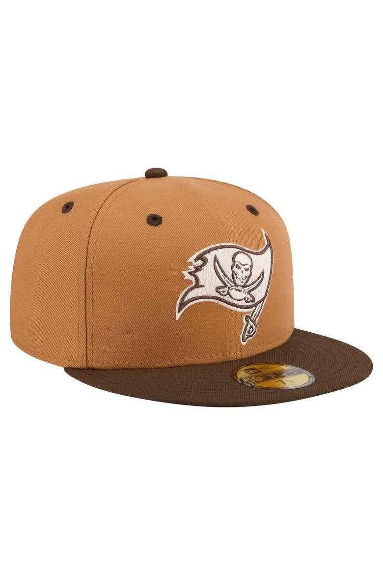 Men's New Era  Light Brown/Dark Brown Tampa Bay Buccaneers Two-Tone Walnut 59FIFTY Fitted Hat, Alternate, color, Light Brown