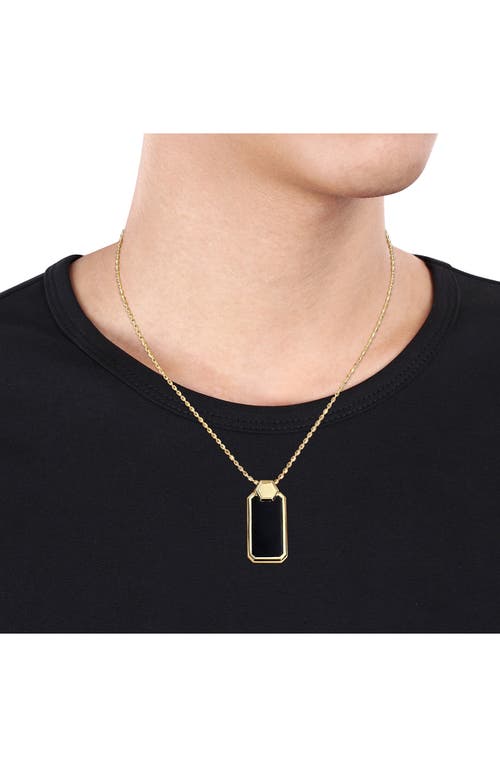 Delmar Onyx Geometric Dog Tag Pendant Necklace In Gold