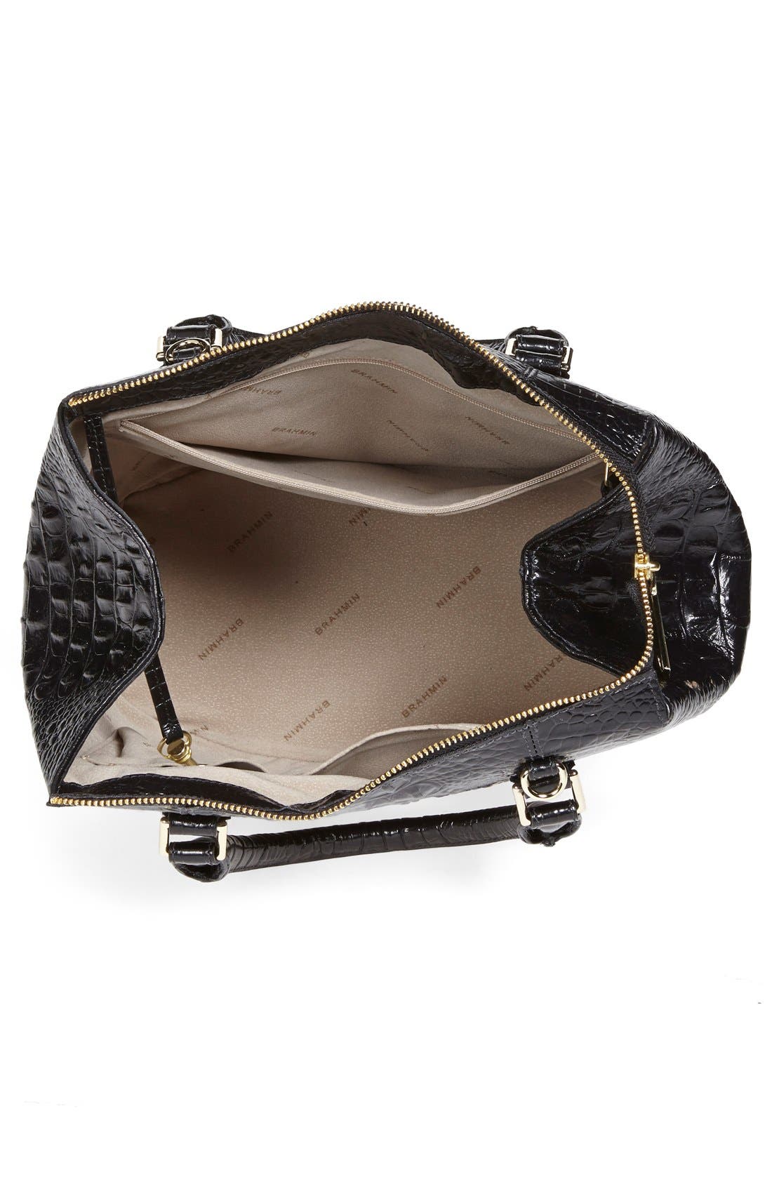 Brahmin 'West Lake' Croc Embossed Satchel, Alternate, color, 