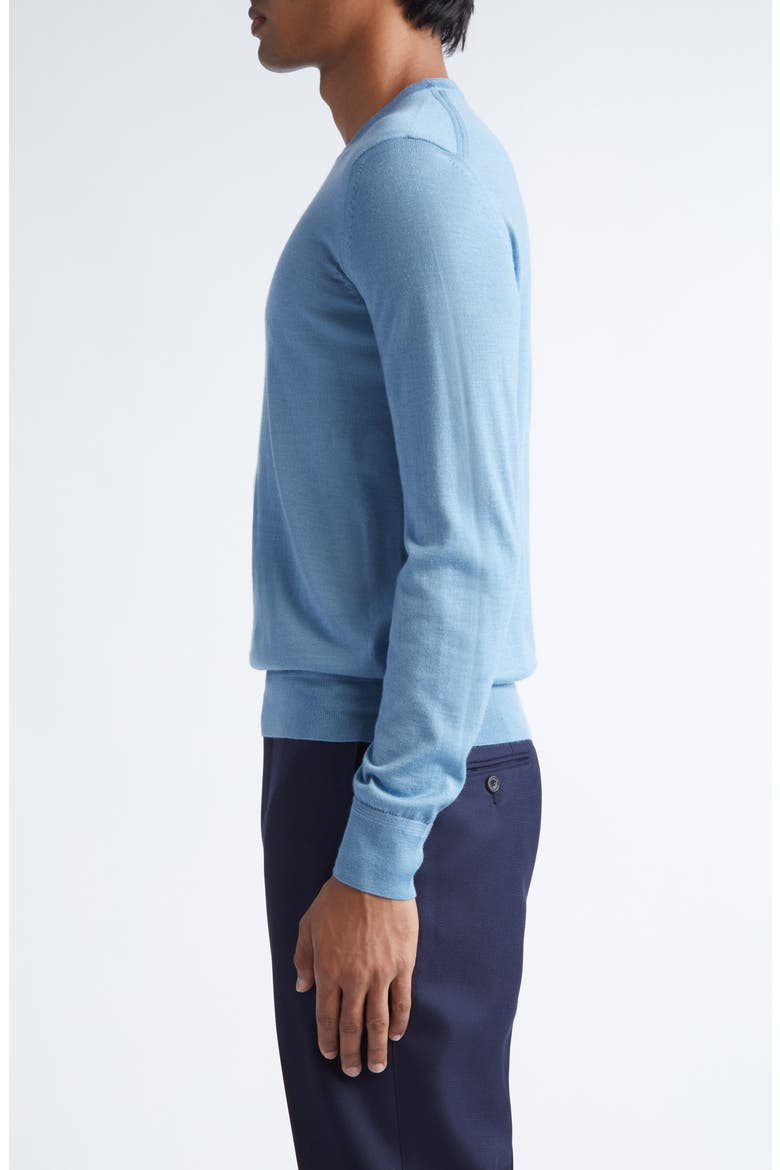 Fine Gauge Cashmere & Silk Crewneck Sweater, Alternate, color, HB620 DARK CELESTE