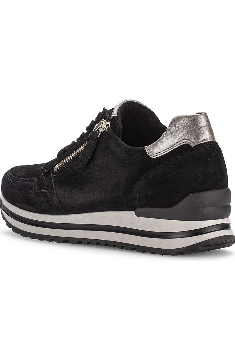 Gabor Zip Sneaker, Alternate, color, Black