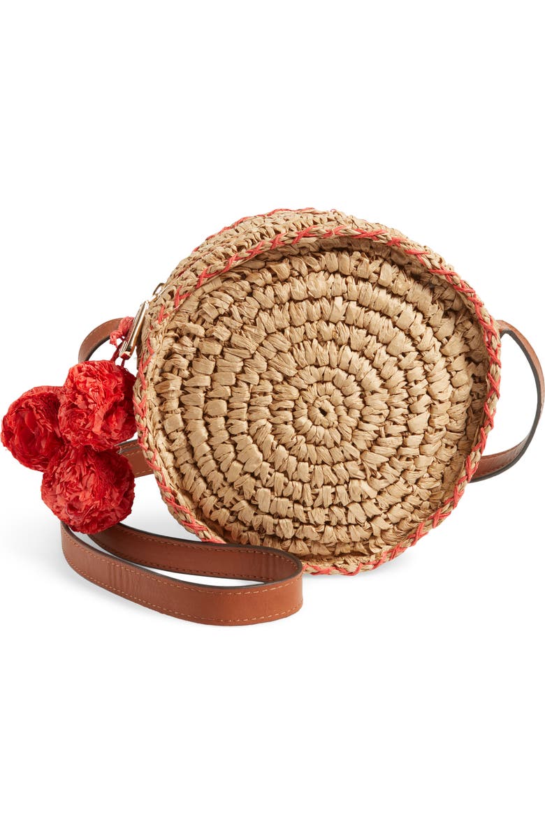 Tommy Bahama Pirro Woven Straw Crossbody Bag, Main, color,