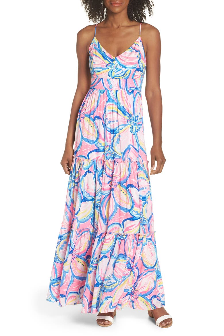 Melody Maxi Dress, Alternate, color, PINK SUNSET THE SUNNY SIDE