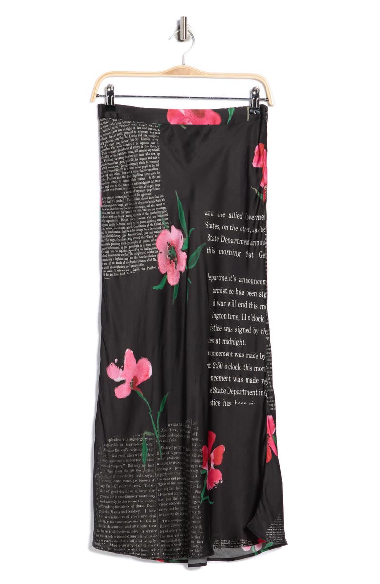 Desigual Floral Woven Maxi Skirt, Main, color, Black