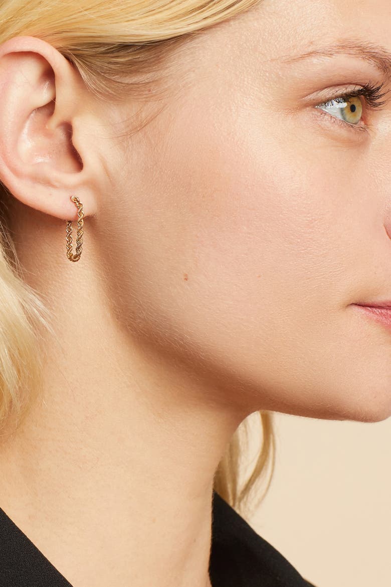 14K Yellow Gold Roman Rope Drop Earrings, Alternate, color, Yellow Gold