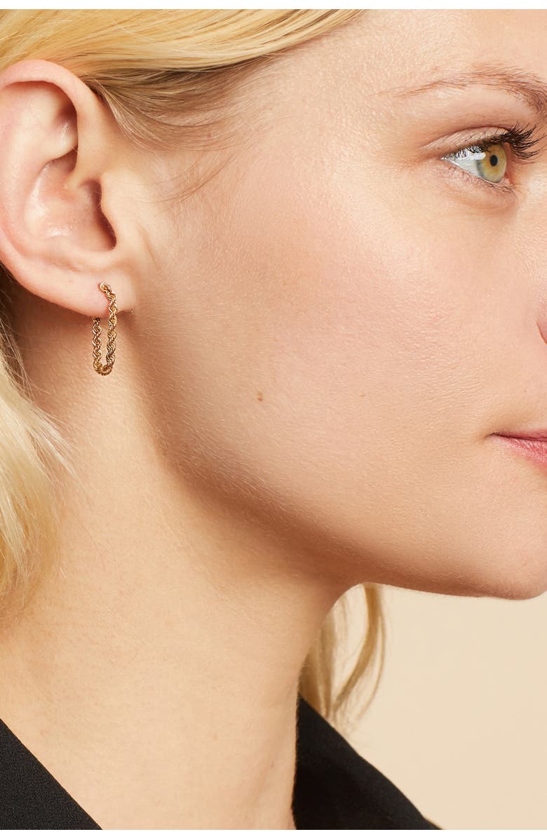 Oradina 14K Yellow Gold Roman Rope Drop Earrings, Alternate, color, Yellow Gold