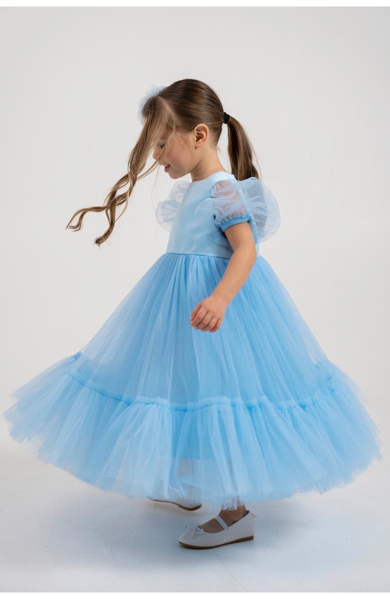 Mini Celebrities Frozen Maxi Tulle Dress, Main, color, Frozen Blue