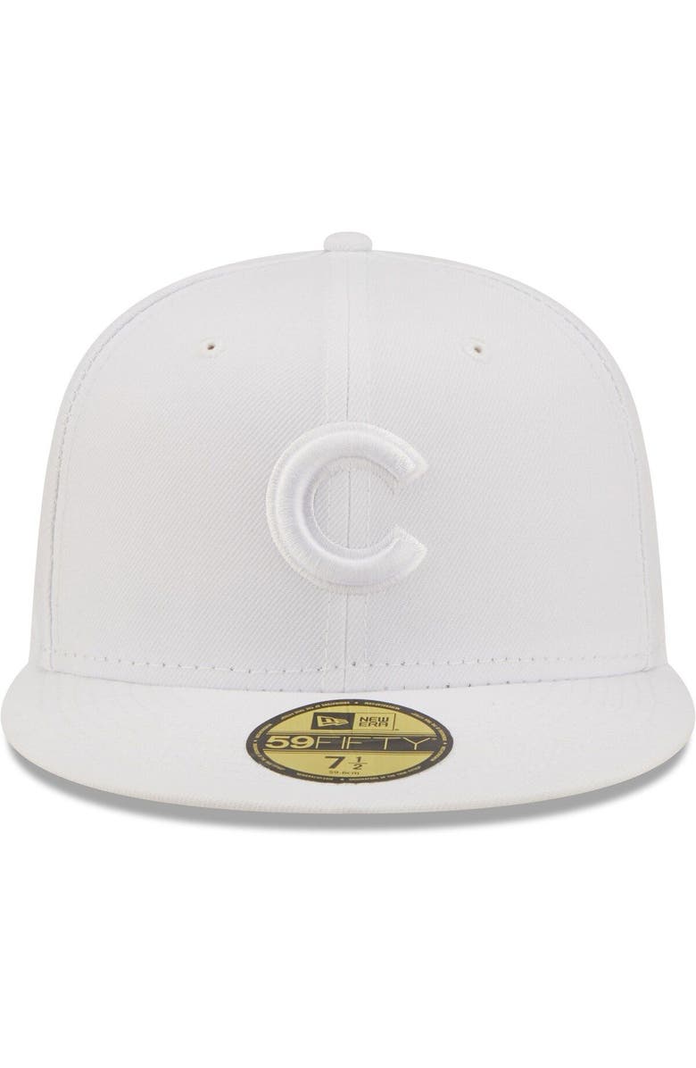 New Era Men's New Era Chicago Cubs White on White 59FIFTY Fitted Hat, Alternate, color, White