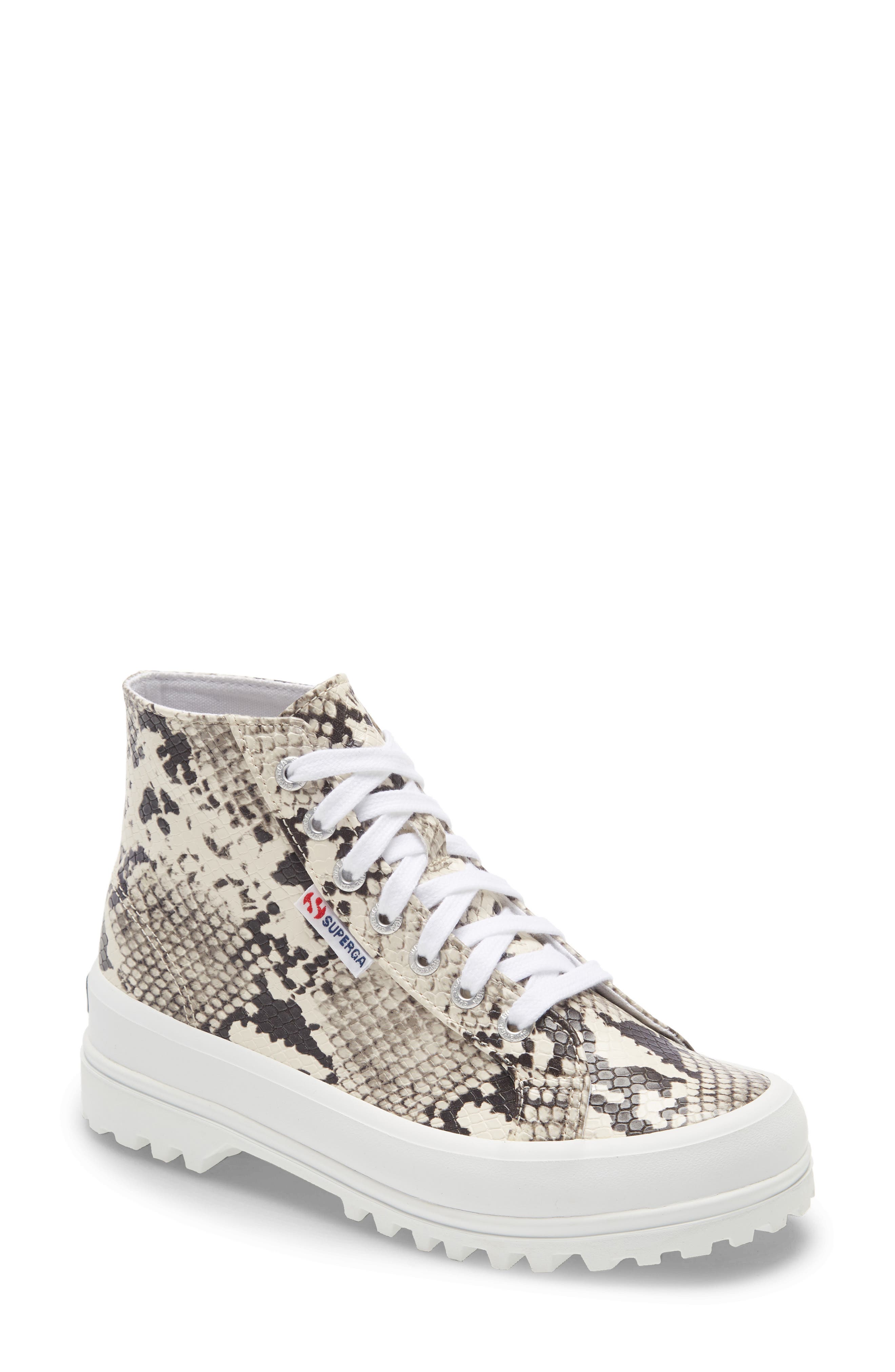 Alpina Snake Embossed High Top Platform Sneaker, Main, color, TAUPE SNAKE