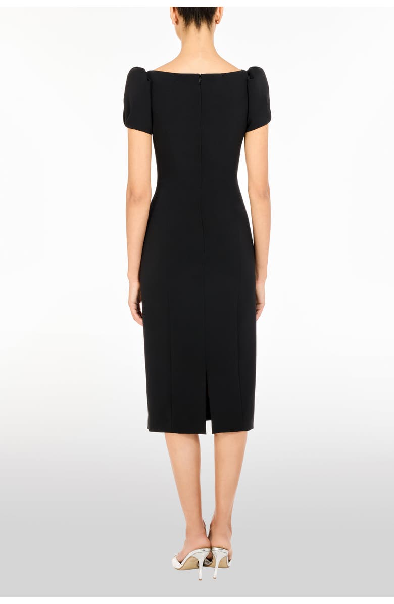 Jenny Packham Vienna Embellished Puff-Sleeve Midi Dress, Alternate, color, Liquorice