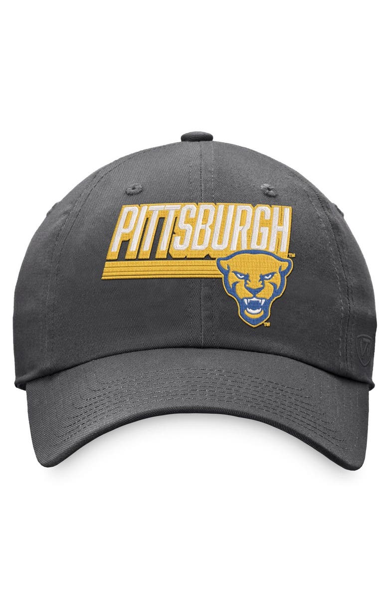 TOP OF THE WORLD Men's Top of the World Charcoal Pitt Panthers Slice Adjustable Hat, Alternate, color, Charcoal