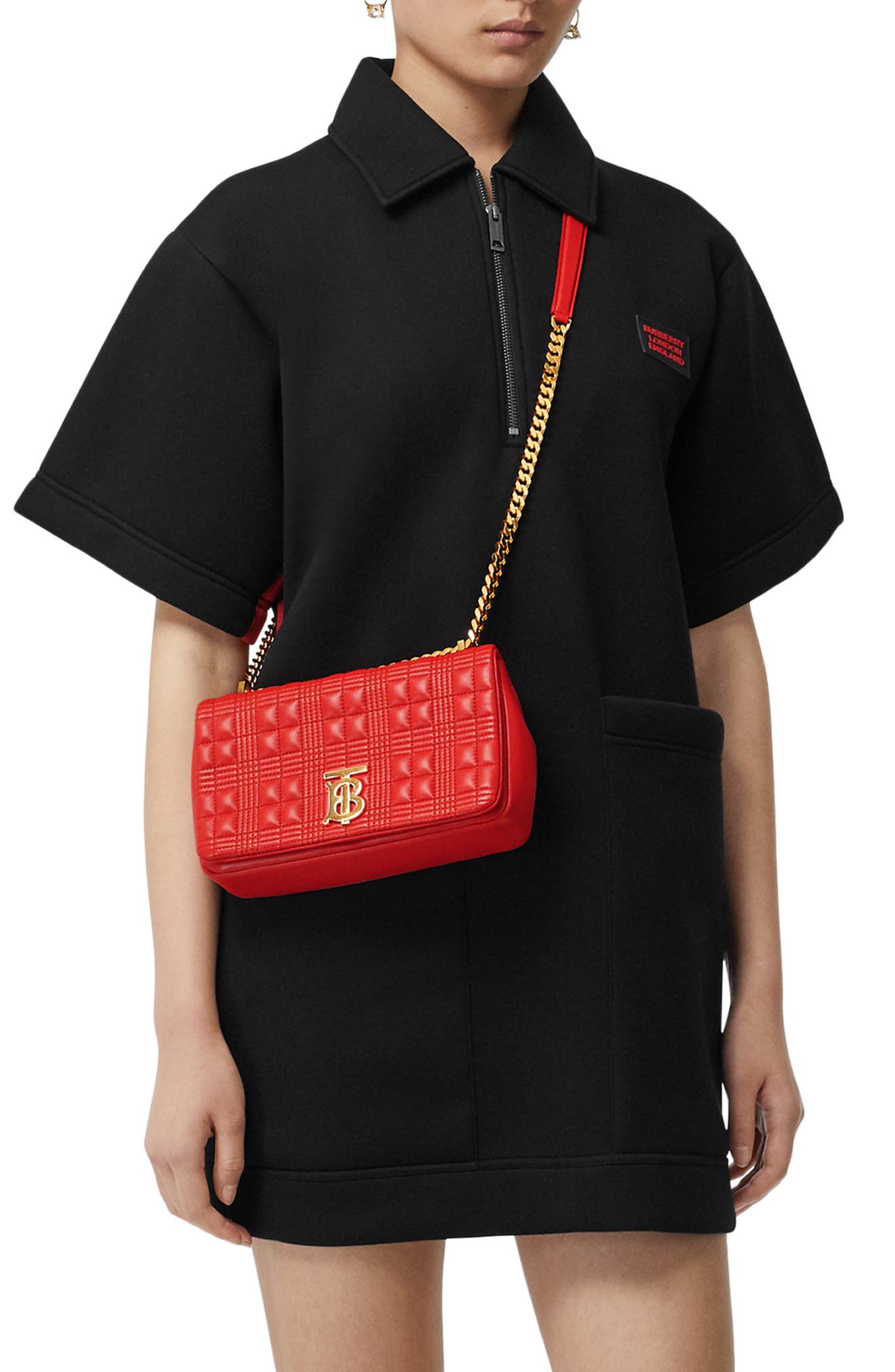 Burberry Small Lola Quilted Lambskin Bag, Alternate, color, 