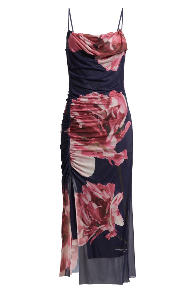 Mesh Maxi Dress, Alternate, color, PINK IVORY BLUE FLORAL