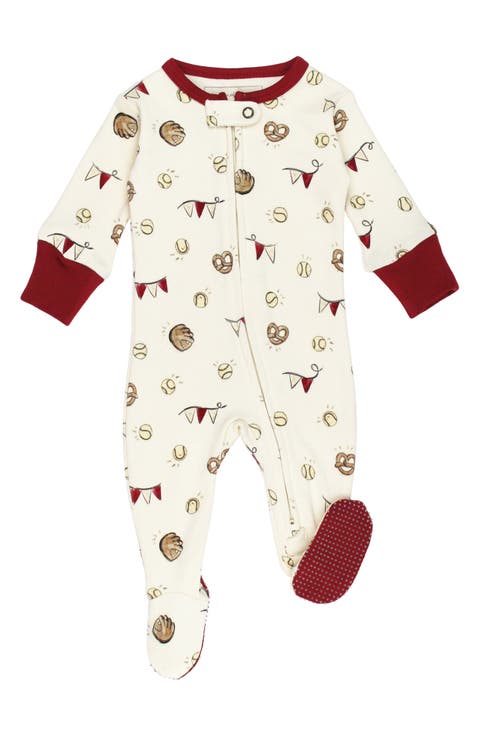 Print Fitted One-Piece Organic Cotton Footie Pajamas (Baby)