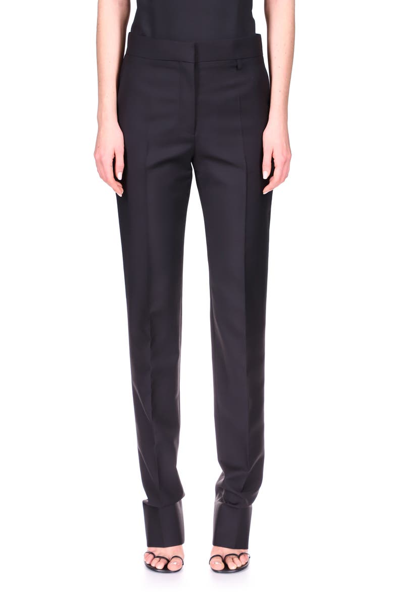 High Waist Slim Fit Pants, Main, color, BLACK