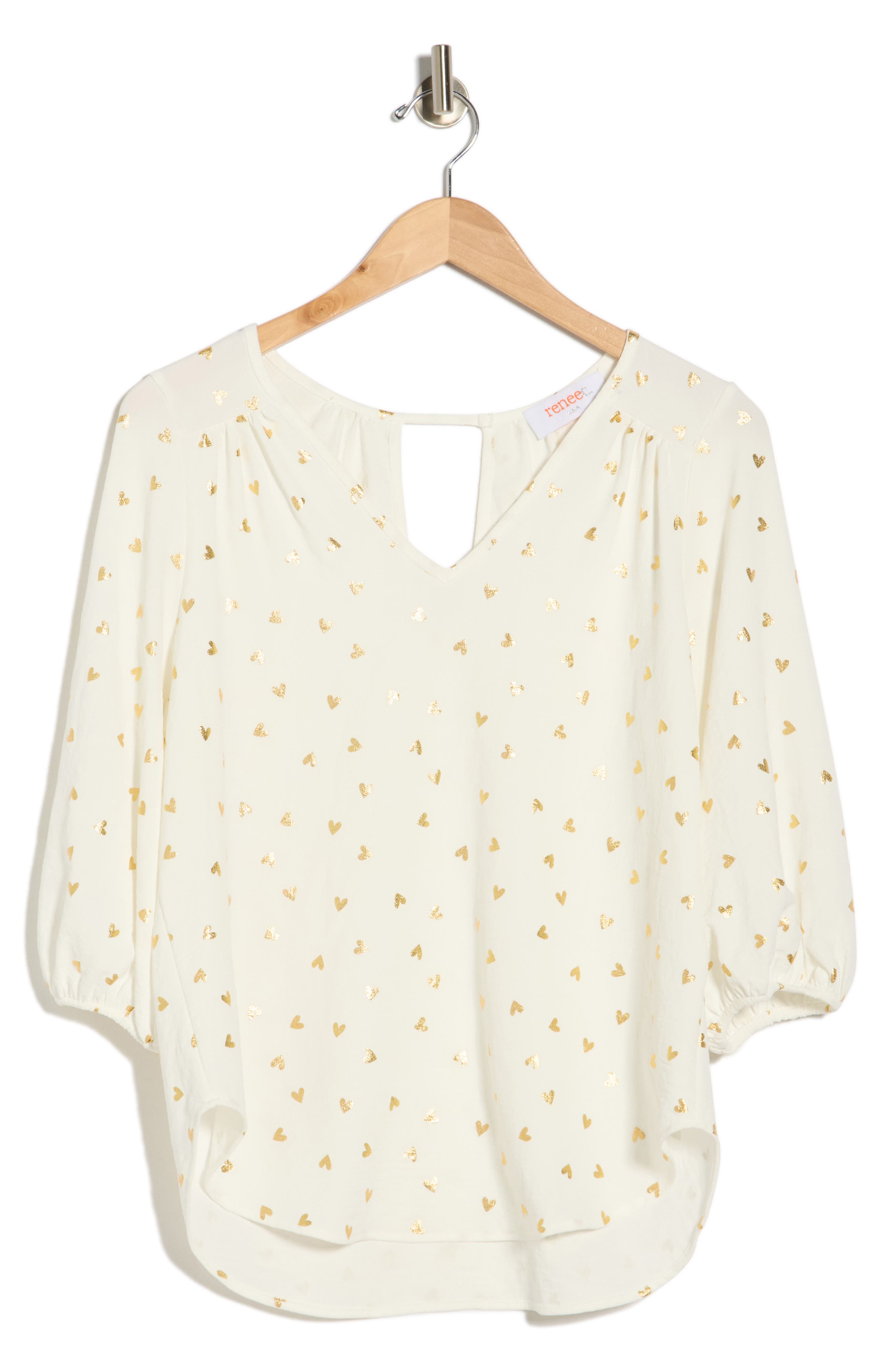 Renee C Print Keyhole Top