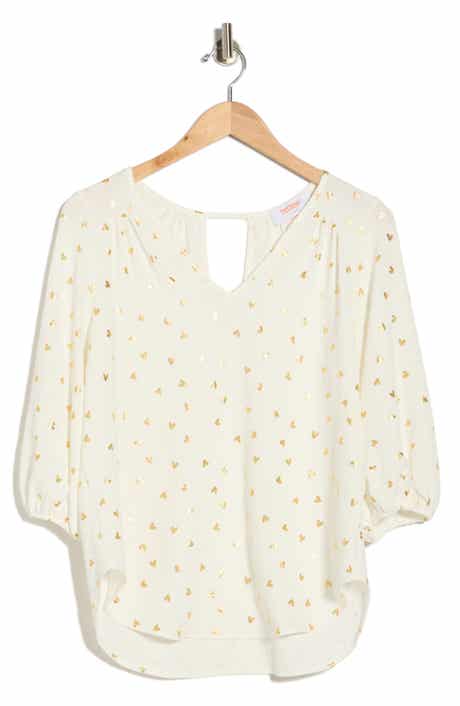 Renee C Print Keyhole Top