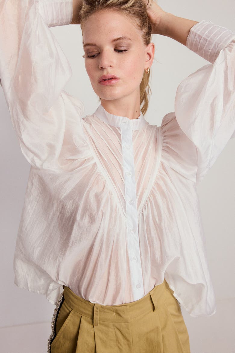 The Shiv Ruffled Shirt, Alternate, color, White