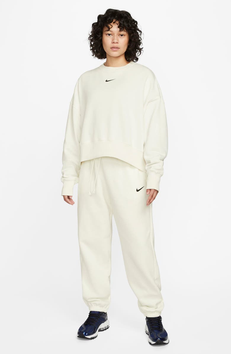Nike Phoenix Fleece Crewneck Sweatshirt, Alternate, color, 133 Sail/Black