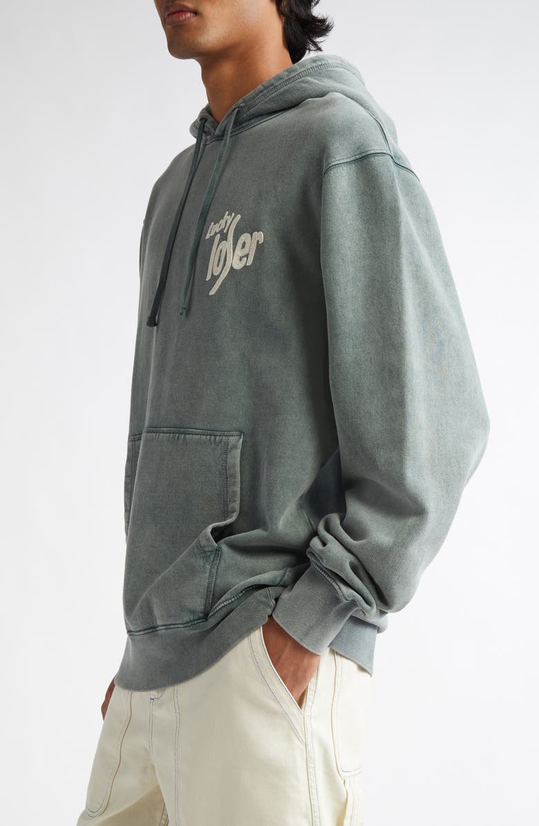 PALMES Lucky Embroidered Cotton French Terry Hoodie, Alternate, color, 