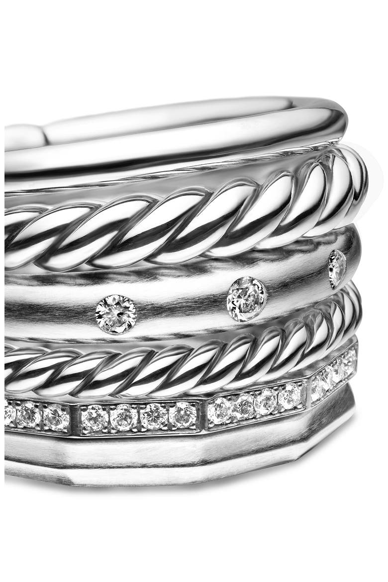 Stax Wide Diamond Ring, Alternate, color, SILVER
